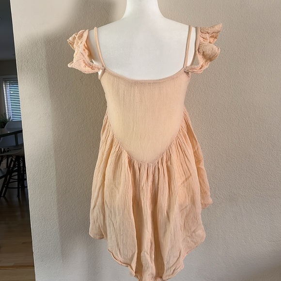 Jen’s Pirate Booty, Gauzy cotton boho style top/coverup. Pale peach. Size M. - Picture 4 of 9